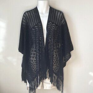 Britt's Knits NWT Black Knit Comfort Wrap Choc & cozy one size fits most